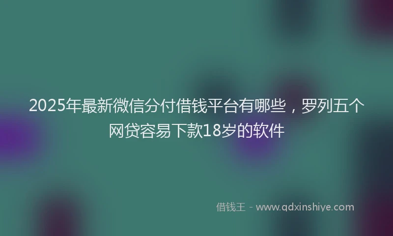 2025年最新微信分付借钱平台有哪些，罗列五个网贷容易下款18岁的软件