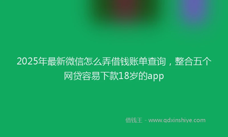 2025年最新微信怎么弄借钱账单查询，整合五个网贷容易下款18岁的app
