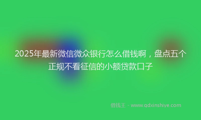2025年最新微信微众银行怎么借钱啊，盘点五个正规不看征信的小额贷款口子
