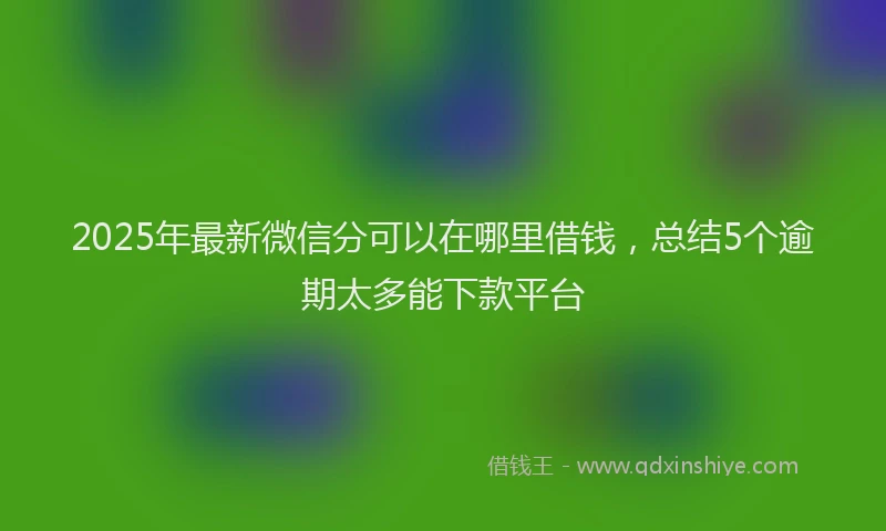 2025年最新微信分可以在哪里借钱，总结5个逾期太多能下款平台