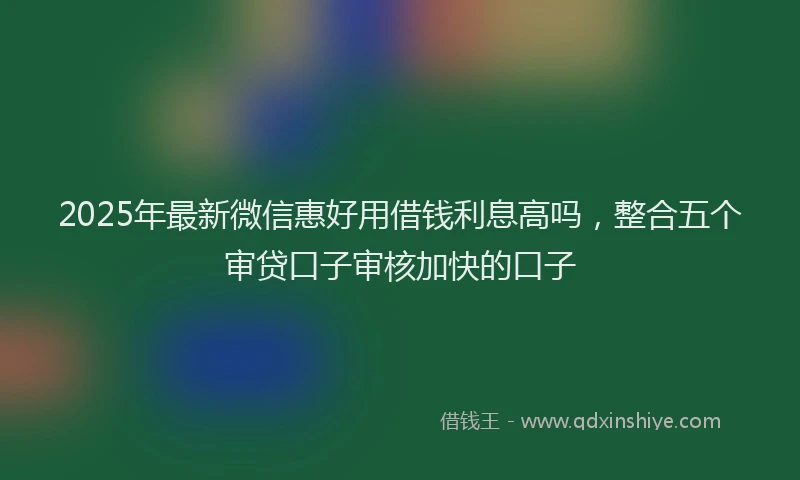 2025年最新微信惠好用借钱利息高吗，整合五个审贷口子审核加快的口子
