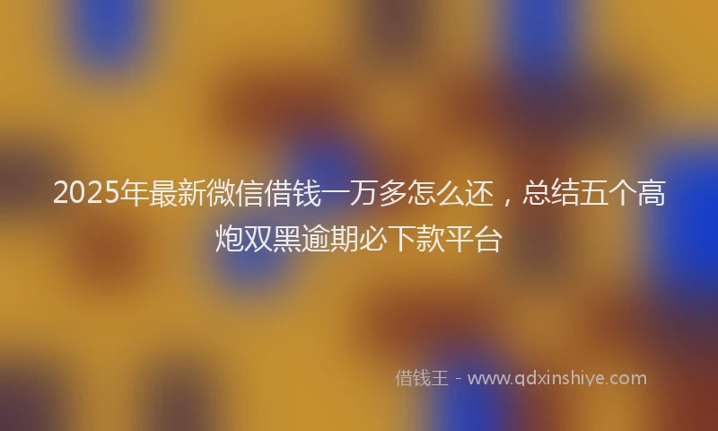 2025年最新微信借钱一万多怎么还，总结五个高炮双黑逾期必下款平台