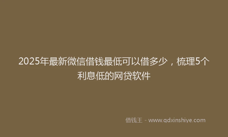 2025年最新微信借钱最低可以借多少，梳理5个利息低的网贷软件