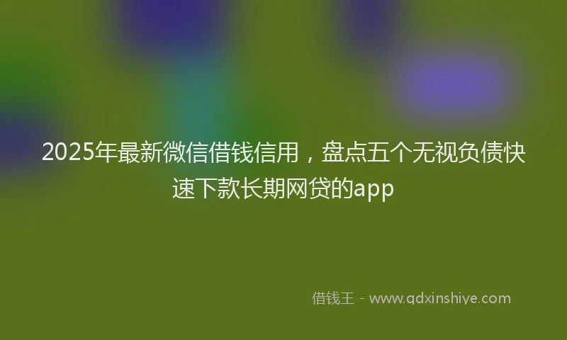 2025年最新微信借钱信用，盘点五个无视负债快速下款长期网贷的app
