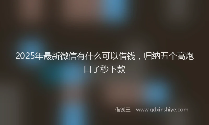 2025年最新微信有什么可以借钱，归纳五个高炮口子秒下款