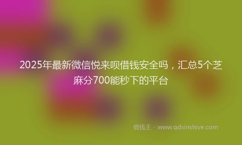 2025年最新微信悦来呗借钱安全吗，汇总5个芝麻分700能秒下的平台