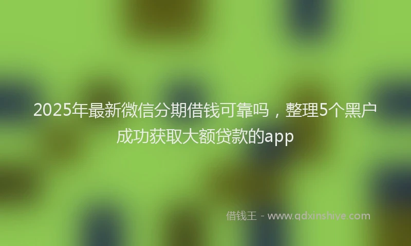 2025年最新微信分期借钱可靠吗，整理5个黑户成功获取大额贷款的app