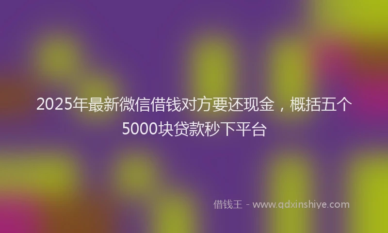 2025年最新微信借钱对方要还现金，概括五个5000块贷款秒下平台