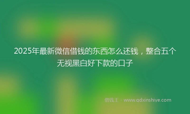2025年最新微信借钱的东西怎么还钱，整合五个无视黑白好下款的口子