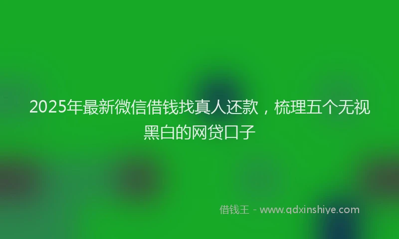 2025年最新微信借钱找真人还款，梳理五个无视黑白的网贷口子