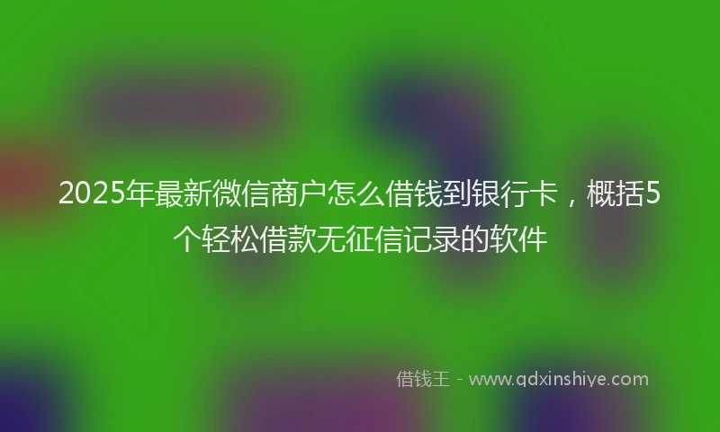 2025年最新微信商户怎么借钱到银行卡，概括5个轻松借款无征信记录的软件