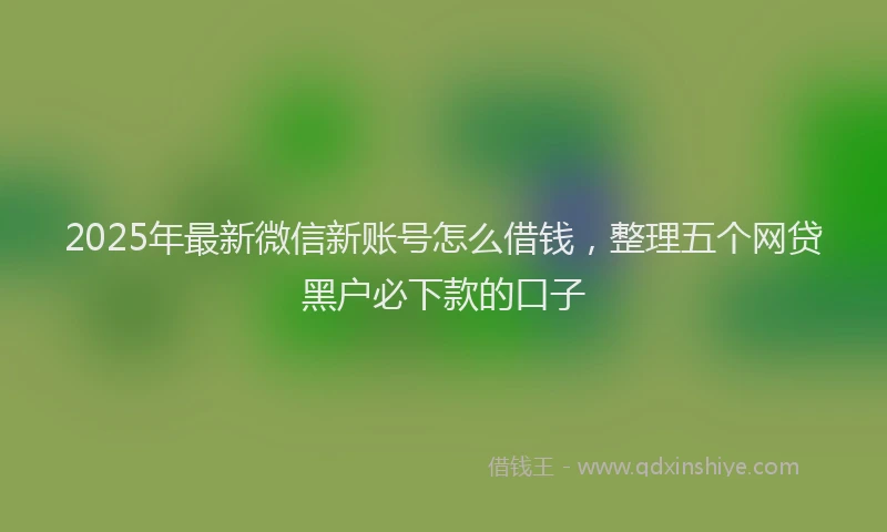 2025年最新微信新账号怎么借钱，整理五个网贷黑户必下款的口子