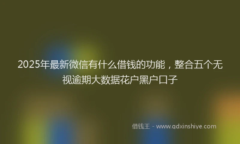 2025年最新微信有什么借钱的功能，整合五个无视逾期大数据花户黑户口子