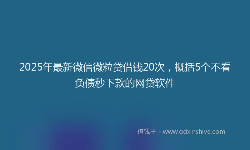 2025年最新微信微粒贷借钱20次，概括5个不看负债秒下款的网贷软件