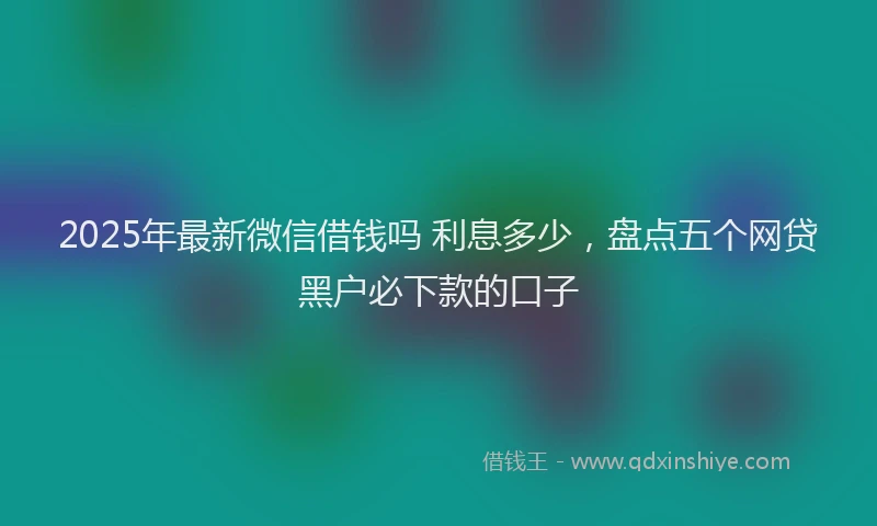2025年最新微信借钱吗 利息多少，盘点五个网贷黑户必下款的口子