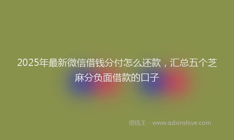 2025年最新微信借钱分付怎么还款，汇总五个芝麻分负面借款的口子