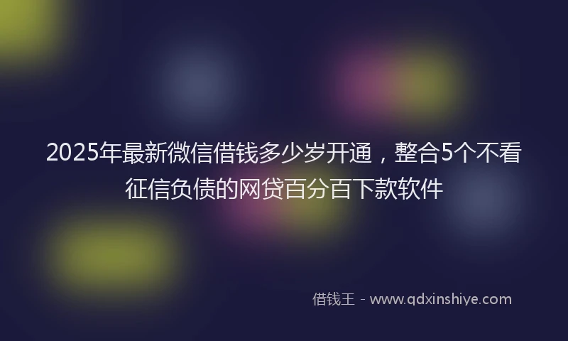 2025年最新微信借钱多少岁开通，整合5个不看征信负债的网贷百分百下款软件