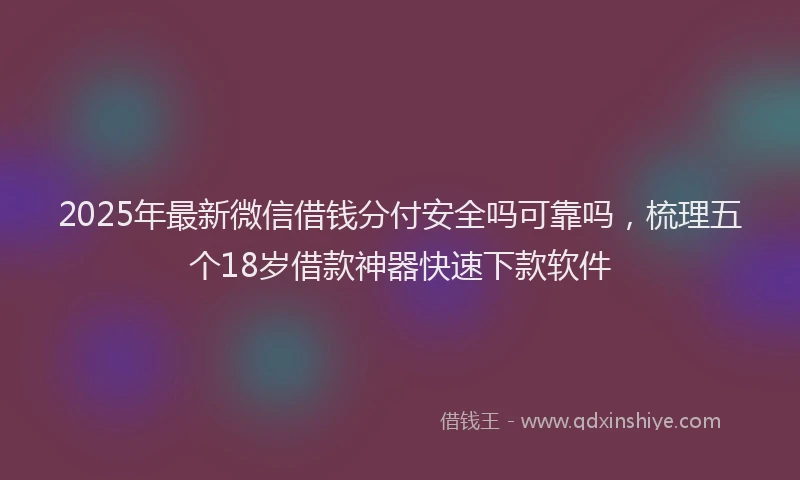 2025年最新微信借钱分付安全吗可靠吗，梳理五个18岁借款神器快速下款软件