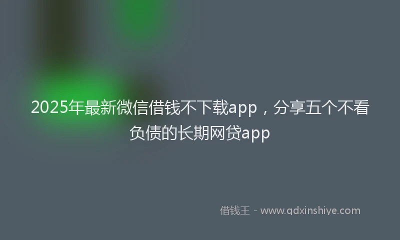 2025年最新微信借钱不下载app，分享五个不看负债的长期网贷app