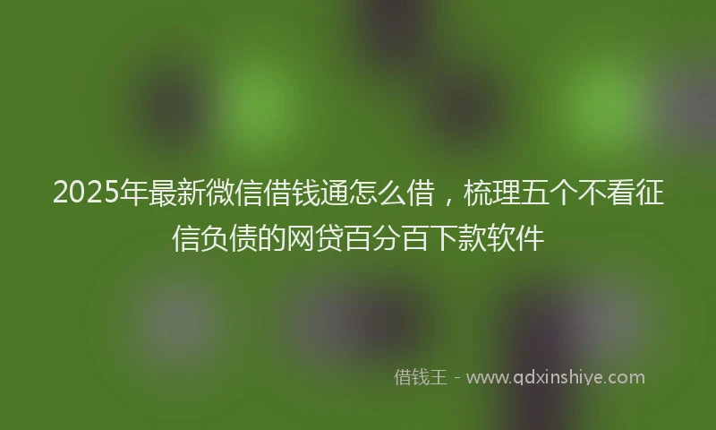 2025年最新微信借钱通怎么借，梳理五个不看征信负债的网贷百分百下款软件