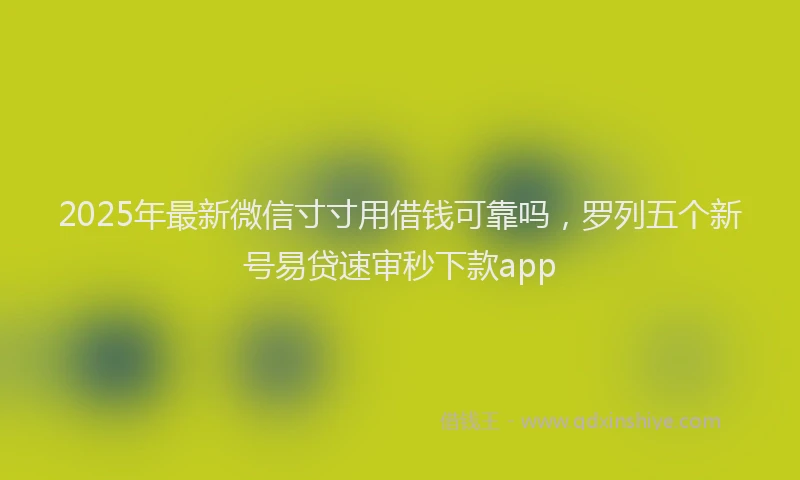 2025年最新微信寸寸用借钱可靠吗，罗列五个新号易贷速审秒下款app