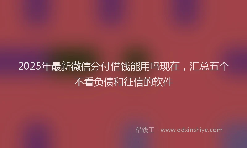 2025年最新微信分付借钱能用吗现在，汇总五个不看负债和征信的软件
