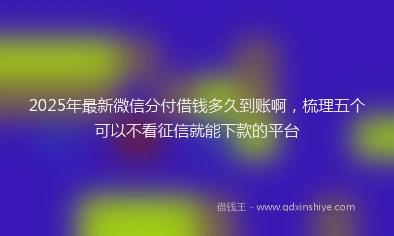 2025年最新微信分付借钱多久到账啊，梳理五个可以不看征信就能下款的平台