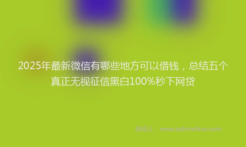 2025年最新微信有哪些地方可以借钱，总结五个真正无视征信黑白100%秒下网贷