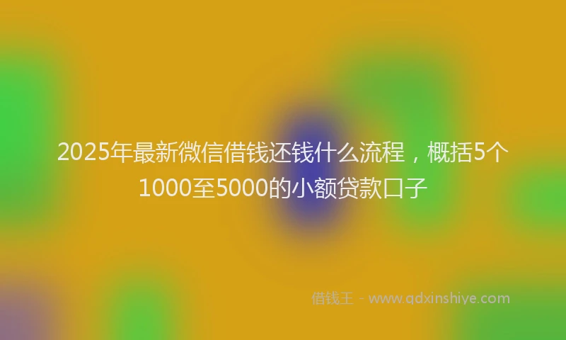 2025年最新微信借钱还钱什么流程，概括5个1000至5000的小额贷款口子