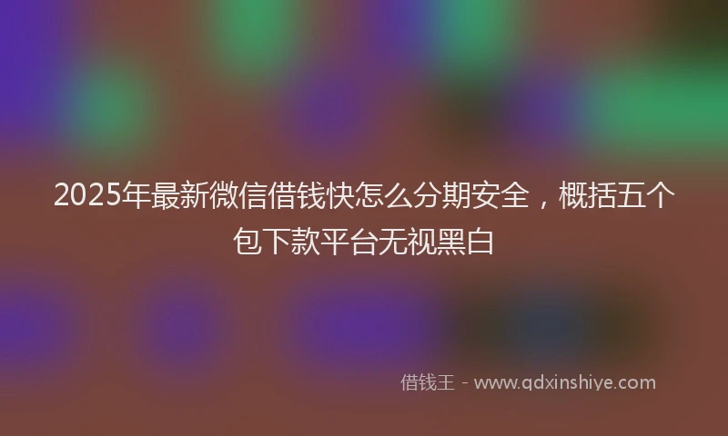 2025年最新微信借钱快怎么分期安全，概括五个包下款平台无视黑白