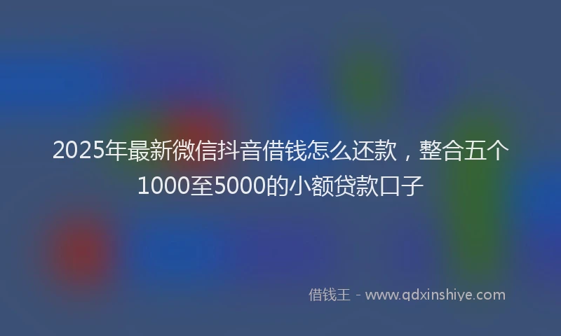 2025年最新微信抖音借钱怎么还款，整合五个1000至5000的小额贷款口子