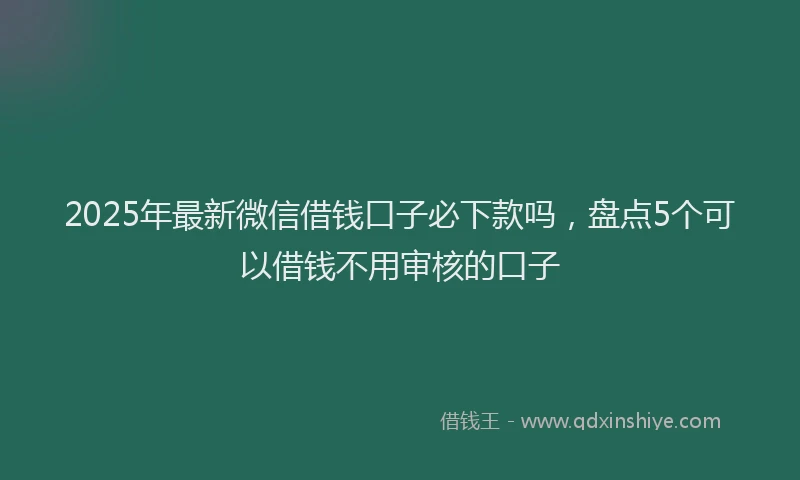 2025年最新微信借钱口子必下款吗，盘点5个可以借钱不用审核的口子