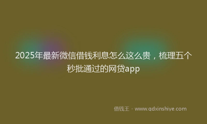 2025年最新微信借钱利息怎么这么贵，梳理五个秒批通过的网贷app