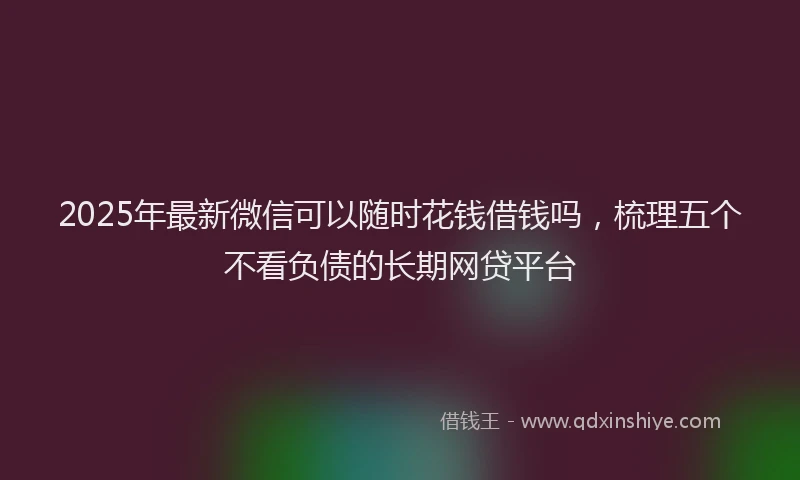2025年最新微信可以随时花钱借钱吗，梳理五个不看负债的长期网贷平台