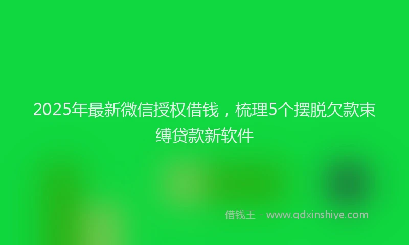 2025年最新微信授权借钱，梳理5个摆脱欠款束缚贷款新软件