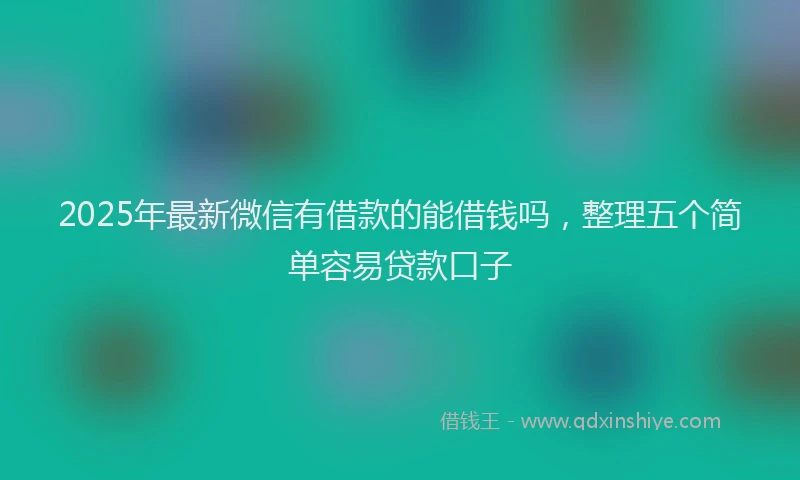 2025年最新微信有借款的能借钱吗，整理五个简单容易贷款口子