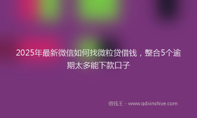 2025年最新微信如何找微粒贷借钱，整合5个逾期太多能下款口子