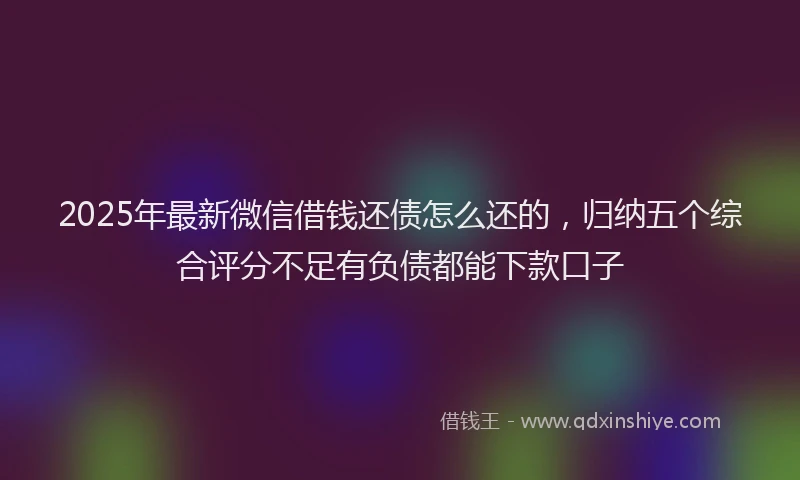 2025年最新微信借钱还债怎么还的，归纳五个综合评分不足有负债都能下款口子