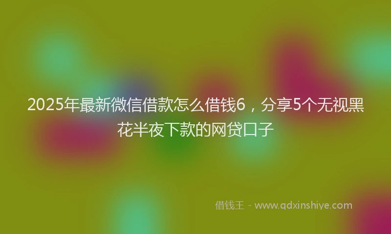 2025年最新微信借款怎么借钱6，分享5个无视黑花半夜下款的网贷口子