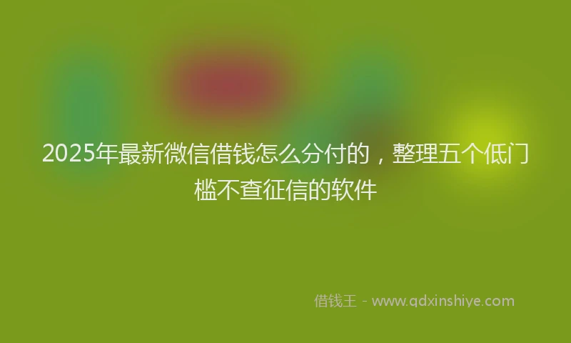 2025年最新微信借钱怎么分付的，整理五个低门槛不查征信的软件