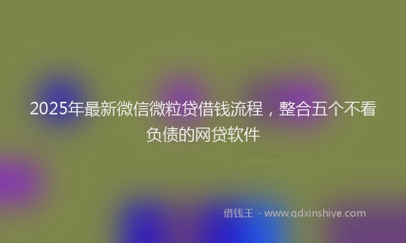 2025年最新微信微粒贷借钱流程，整合五个不看负债的网贷软件
