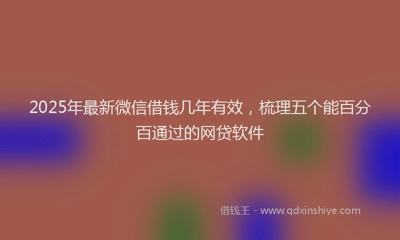 2025年最新微信借钱几年有效，梳理五个能百分百通过的网贷软件