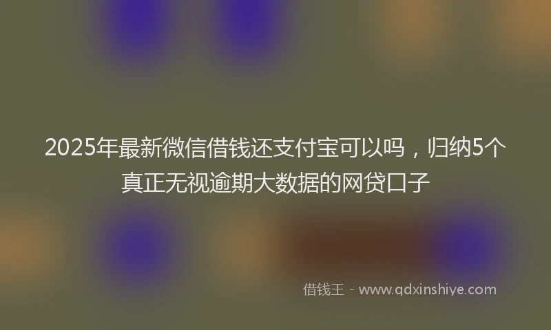 2025年最新微信借钱还支付宝可以吗，归纳5个真正无视逾期大数据的网贷口子