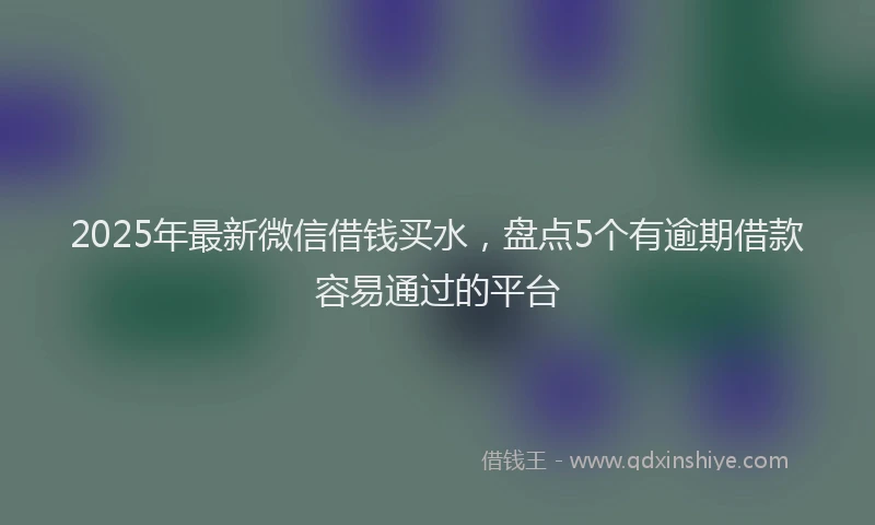 2025年最新微信借钱买水，盘点5个有逾期借款容易通过的平台