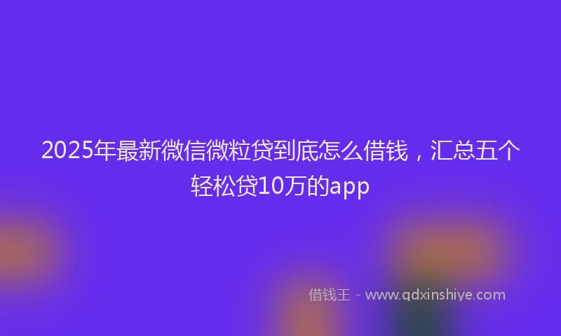 2025年最新微信微粒贷到底怎么借钱，汇总五个轻松贷10万的app