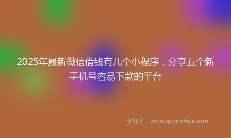 2025年最新微信借钱有几个小程序，分享五个新手机号容易下款的平台