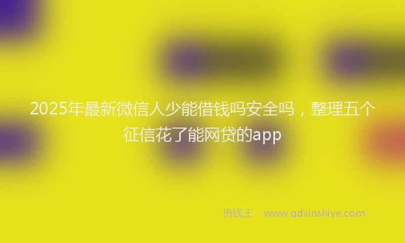 2025年最新微信人少能借钱吗安全吗，整理五个征信花了能网贷的app