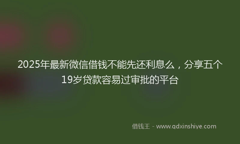 2025年最新微信借钱不能先还利息么，分享五个19岁贷款容易过审批的平台