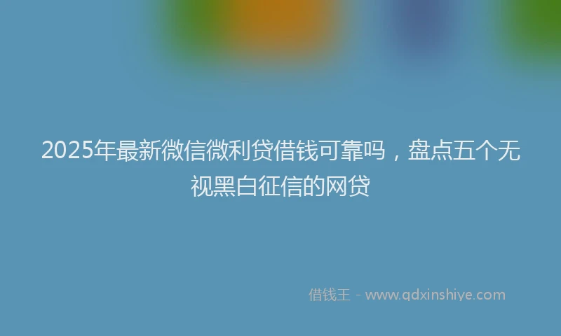 2025年最新微信微利贷借钱可靠吗，盘点五个无视黑白征信的网贷