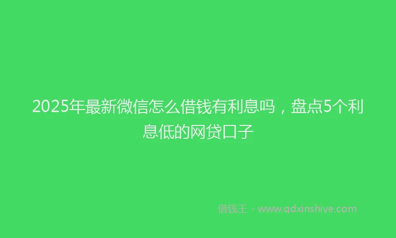 2025年最新微信怎么借钱有利息吗，盘点5个利息低的网贷口子